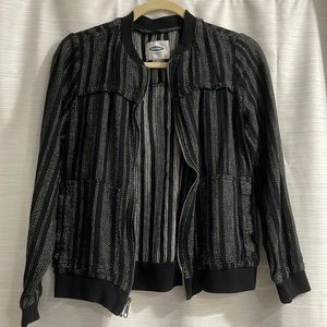 Old Navy Black Bomber, Size Small Petite